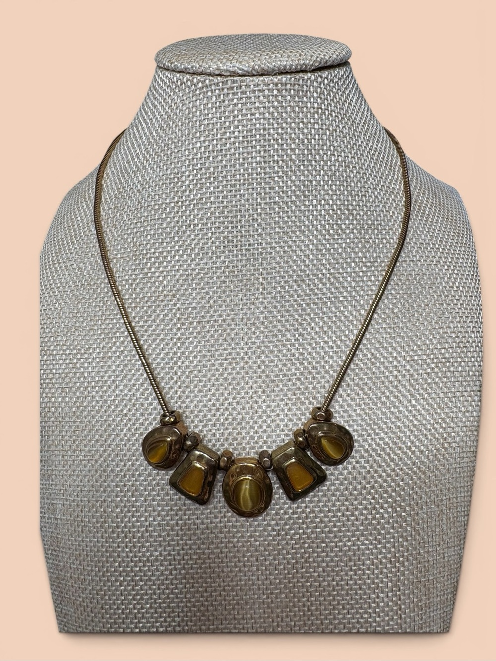 Kenneth Cole Vintage-Inspired Yellow Stone Pendant Necklace